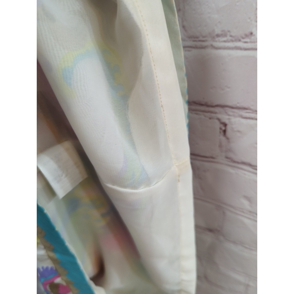 Trina Turk 10 womens silk floral dress lined short sleeve pink blue‎ green - Picture 6 of 12